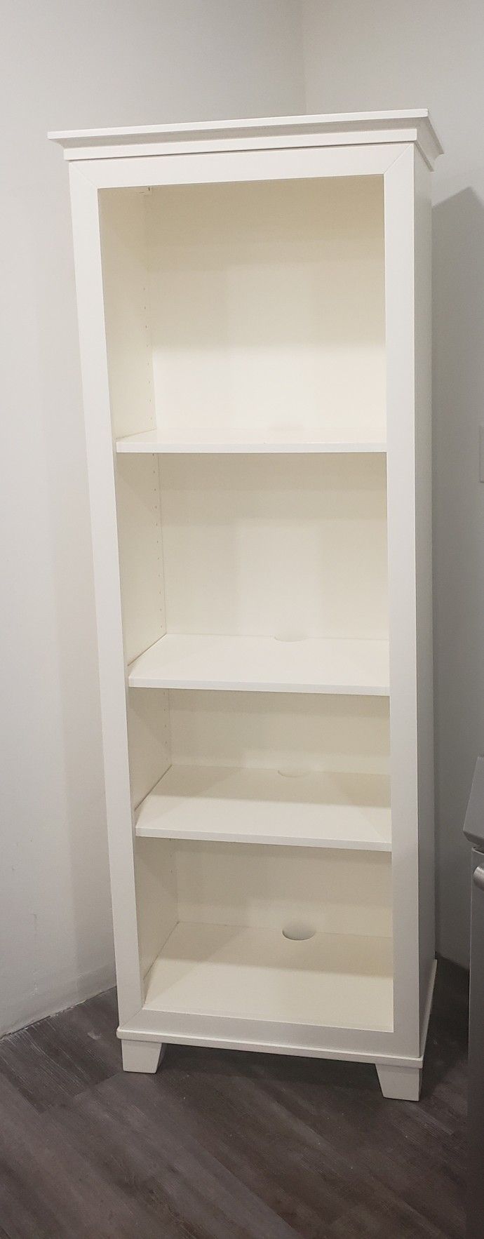 CRATE AND BARREL WHITE BOOKCASE 