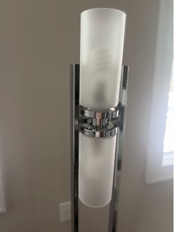 Chrome 2-Light Floor Lamp by Lite Source