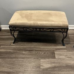 Storage Bench With Tan Microfiber Cushion 