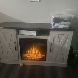 Electric Fire Place With Shelves