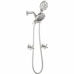 2 Handles Shower Faucet Shower System Complete 2 in 1 Shower Set with Handheld Showerhead Shower Trim Wall Mounted Shower Fixtures Brushed Nickel