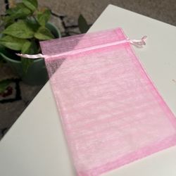 Pack of 100 Pink Sheer Organza Bags 