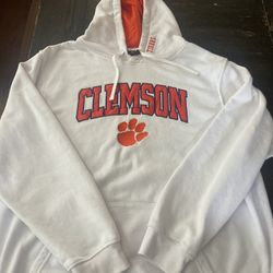 Clemson White Hoodie/Sweatshirt
