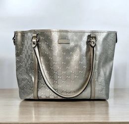Silver medium-sized handbag