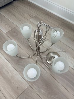 5-Arm Brushed Nickel Ceiling Light Chandelier