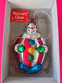 Department 56 Mercury Glass Clown Ornament
