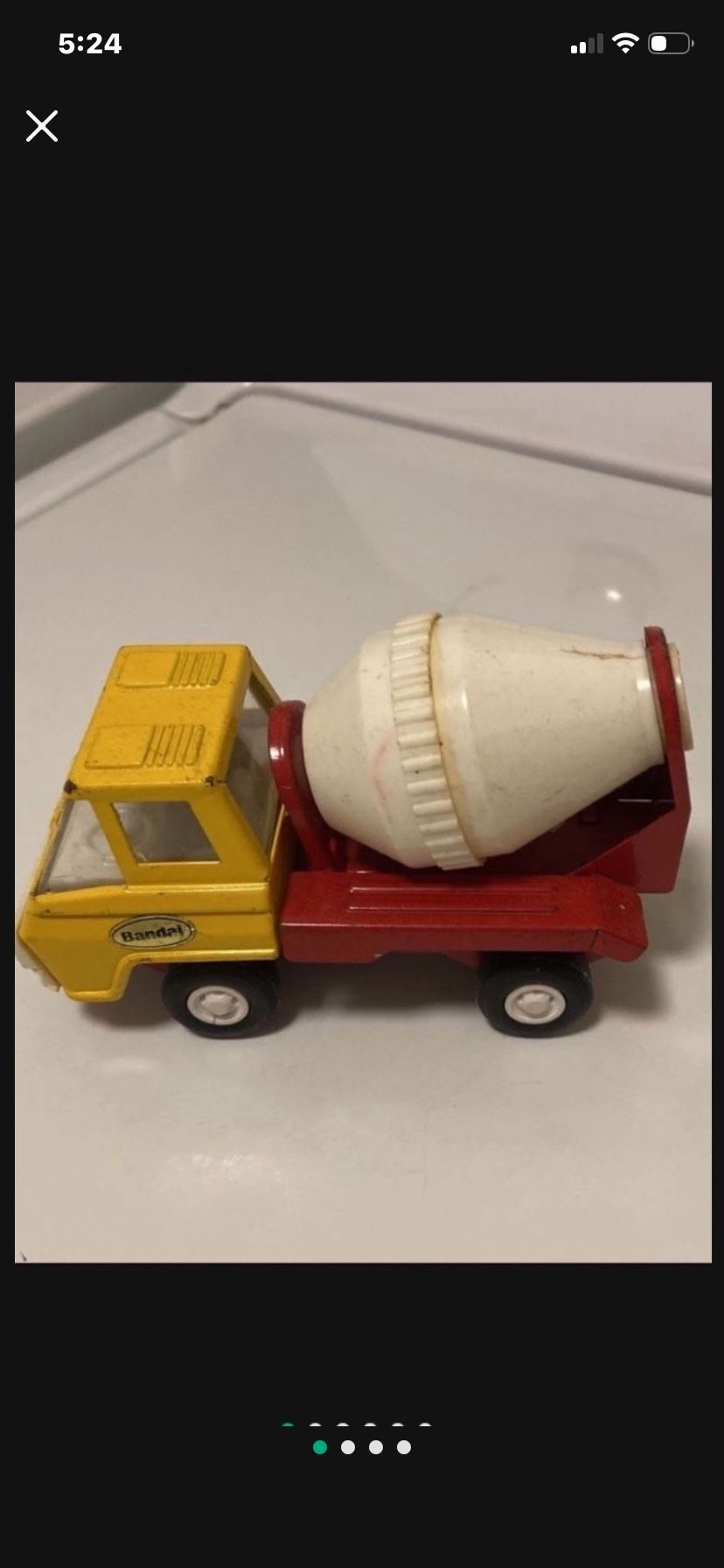 Rare Vintage Japan Bandai Pressed Steel Toy Cement Mixer