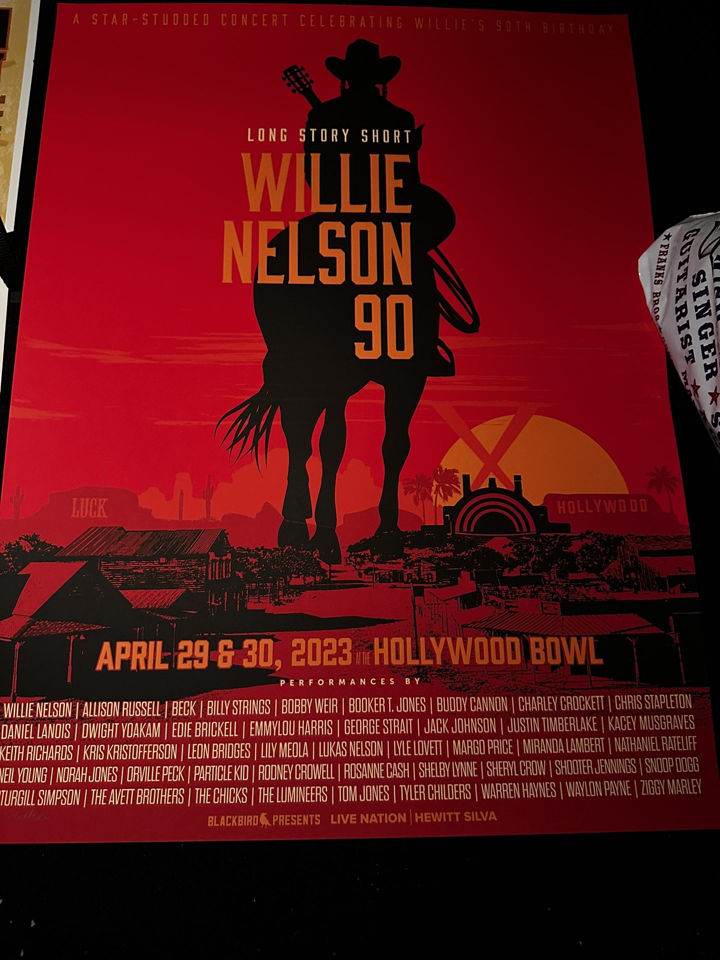 Willie Nelson 90th birthday poster