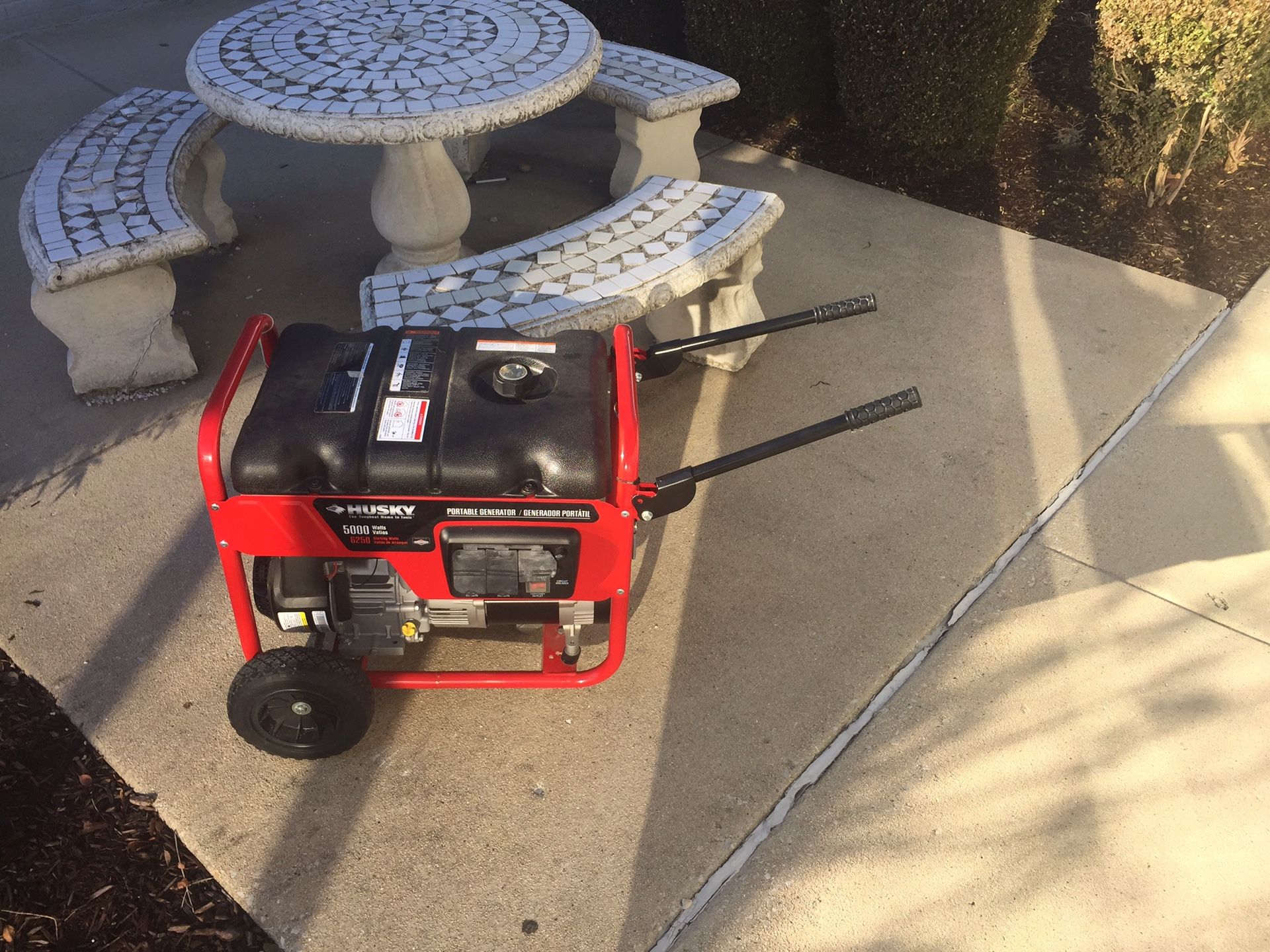 Husky 6250 Gas Power Generator W/5000 Watts. Portable/Emergency Back Up