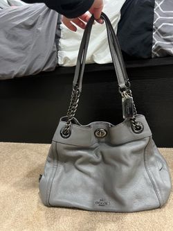 Coach Gray Pebbled Leather Bag