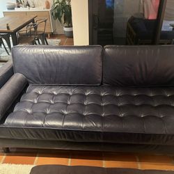 Blue Leather Sofa
