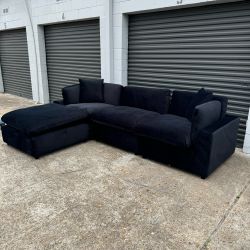 BLACK 3 or 4 Piece Cloud Couch Sectional