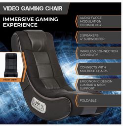 X Rocker Dash 2.1 Wireless Floor Rocking Gaming Chair Black and