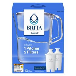 Brita Champlain Water Filter Pitcher, 10 Cup with 2 Filters