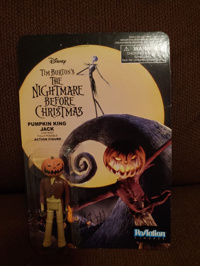 NIB Funko Reaction Figures: The Nightmare Before Christmas Pumpkin Jack King