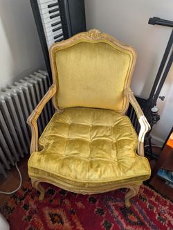 Vintage Velvet French Armchair