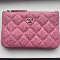 Chanel Pink Caviar Leather Mini Pouch - AUTHENTIC