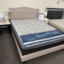 Queen Bed Frame In Beige 