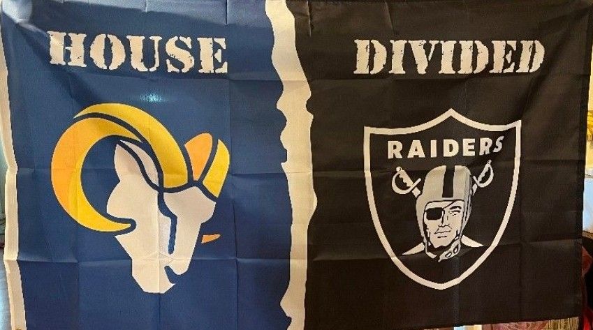 House Divided Flag 5ftx3ft Rams Raiders $20 Firm On Price