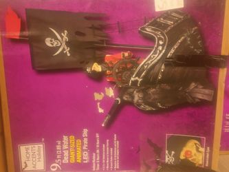 9.5 FT DEAD WATER GIANT -SIZED, ANIMATED LED PIRATE SHIP, OPEN BOX