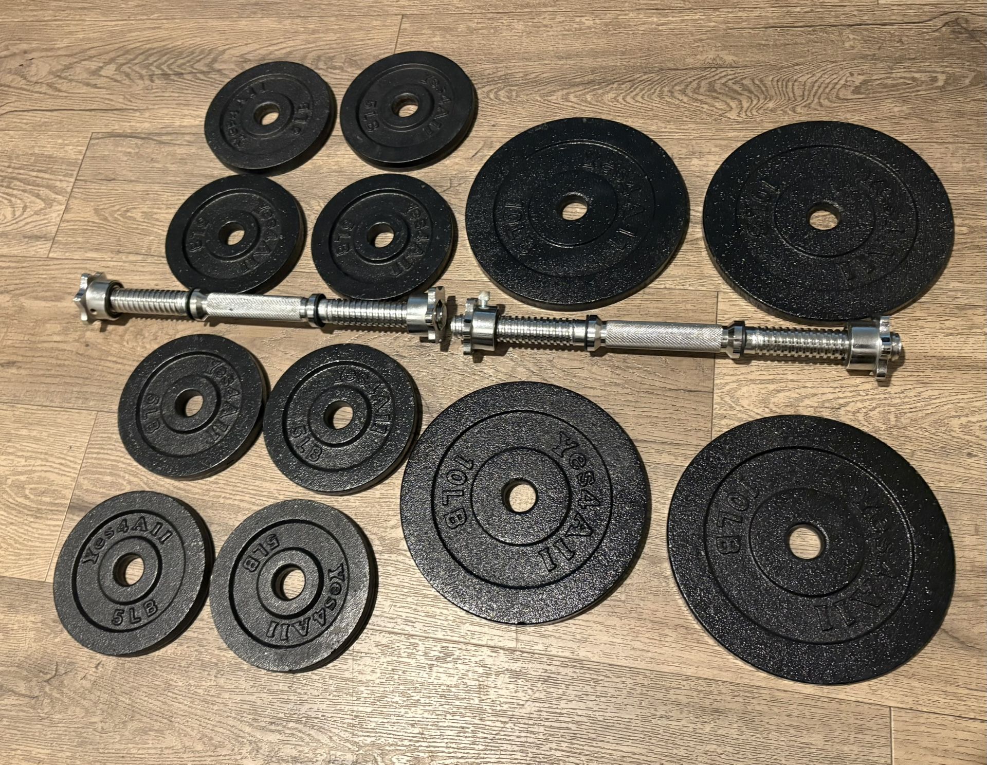 BRAND NEW Adjustable Dumbbells 46 lbs ( Total: 92 lbs)