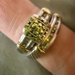 Engagement Ring Set (925 Silver W/Gold Touch)