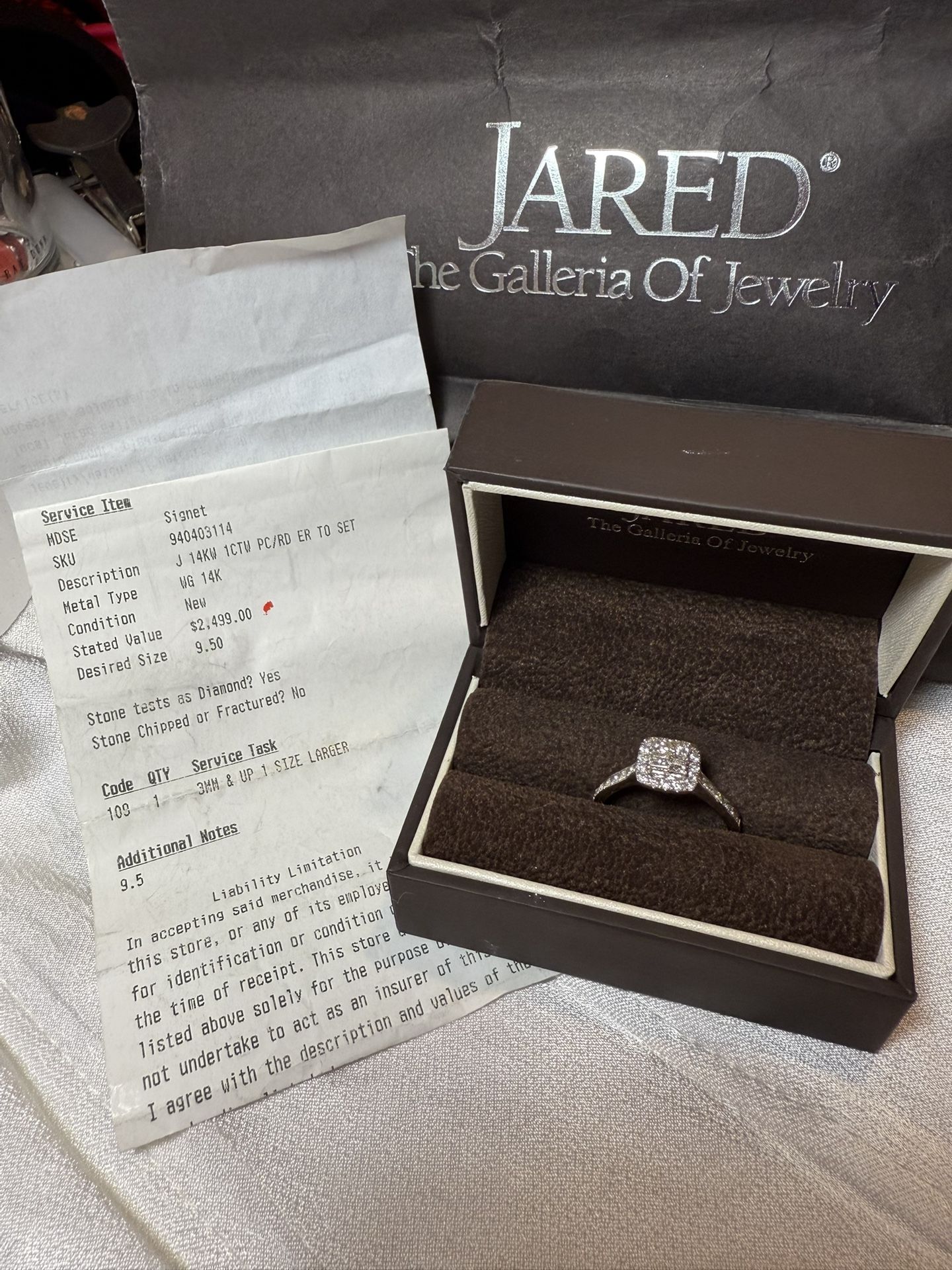 Diamond Engagement Ring 1 ct Princess 14K White Gold 