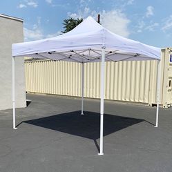 $110 (New in Box) Heavy-duty 10x10 ft outdoor ez pop up canopy party tent instant shades w/ carry bag (white/blue) 