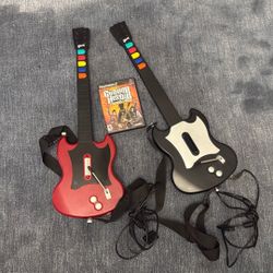 Playstation 2 Red, Black And Silver Red Octane Guitar Controllers