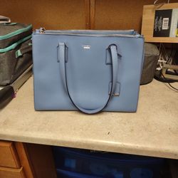 Leather Blue Tote