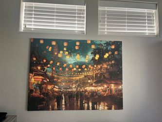 Printed Thai Market Canvas 40x30 Horizontal