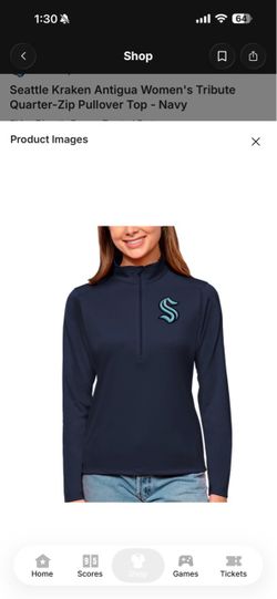 Seattle Kraken quarter zip navy blue