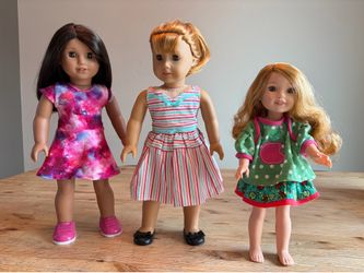 Lot American Girl Doll Lot Luciana Vega Maryellen Larkin Wellie Wishers Willa Doll