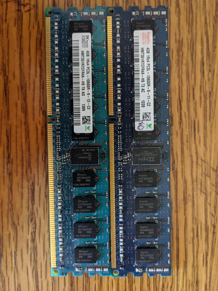 8GB (2x4GB) PC3-10600 RAM
