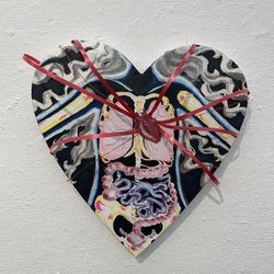 Original 3D Heart Shaped Canvas Painting