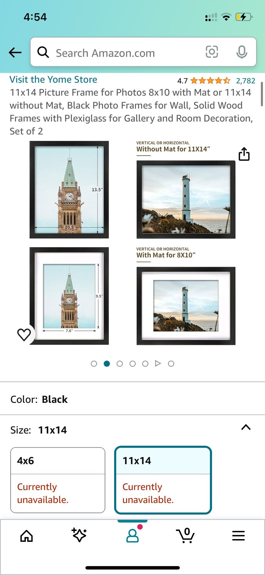 WHITE 11 x14 Picture Frames - Set of 2