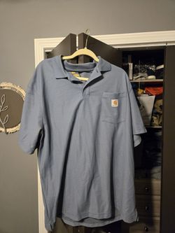 Carhartt Mens Light Blue Polo Shirt XL