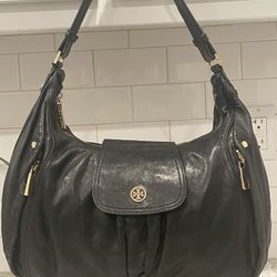 Tory Burch Hobo Black Leather Bag
