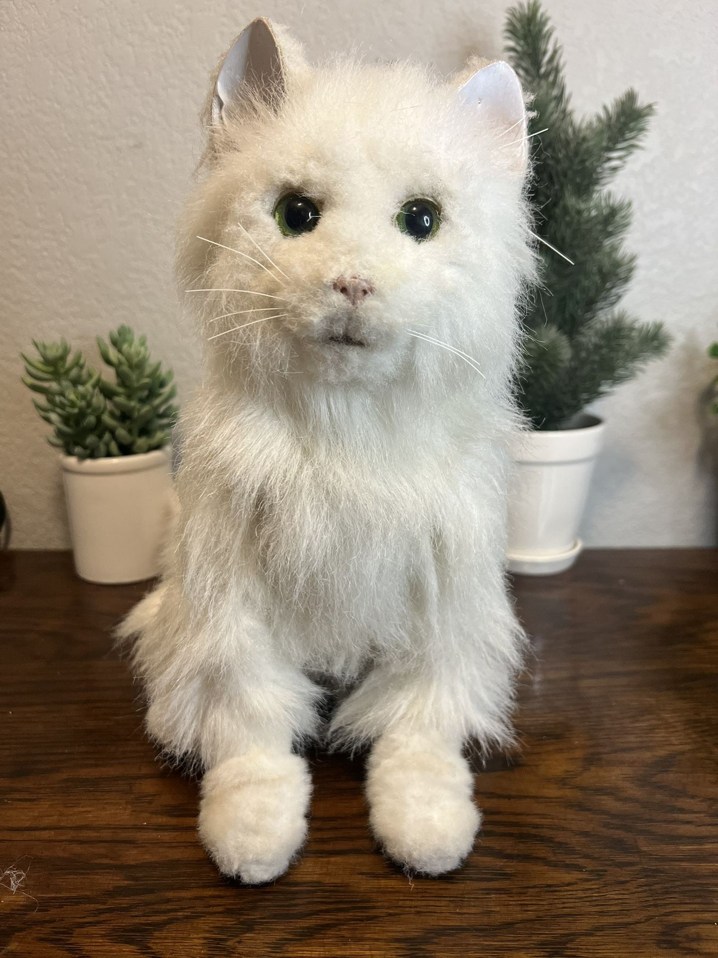 Vintage Fur Real Friends White Cat Interactive Toy