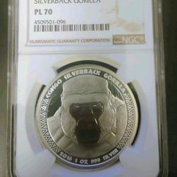 2016 CONGO REP.$500 SILVER BACK GORILLA PL 70