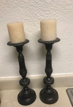 Candle holders with candles
