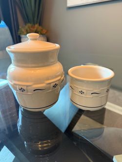 Longaberger Pottery Canister &!Crock!