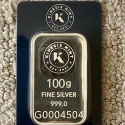 100g .999 Fine Silver Bar – Kinesis Mint