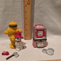 Hinged Trinket Boxes Lot Of porcelain/ceramic VTG, Slot  Machine & Fire Hydrant, Dalmatian Dog 🐕 