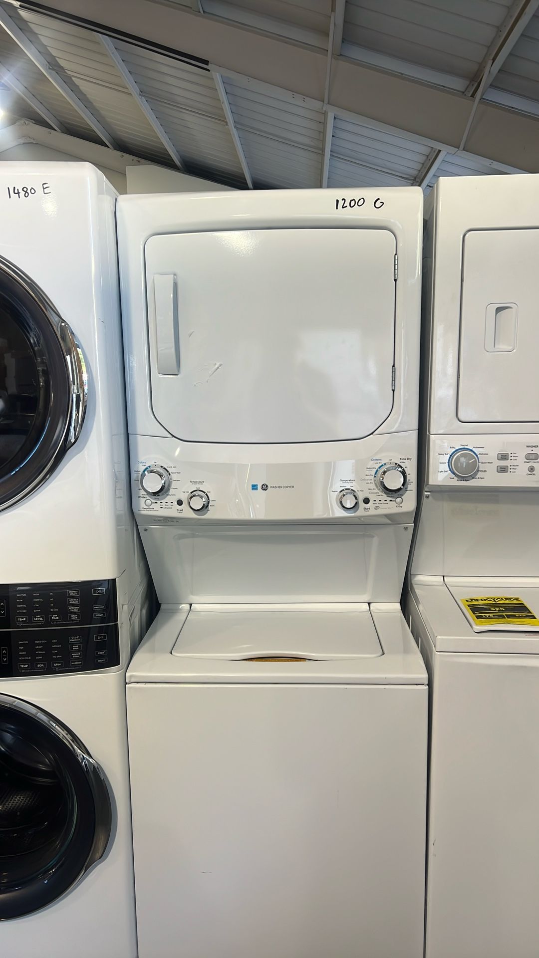 GE 27” Spacemaker Gas Laundry Center - White