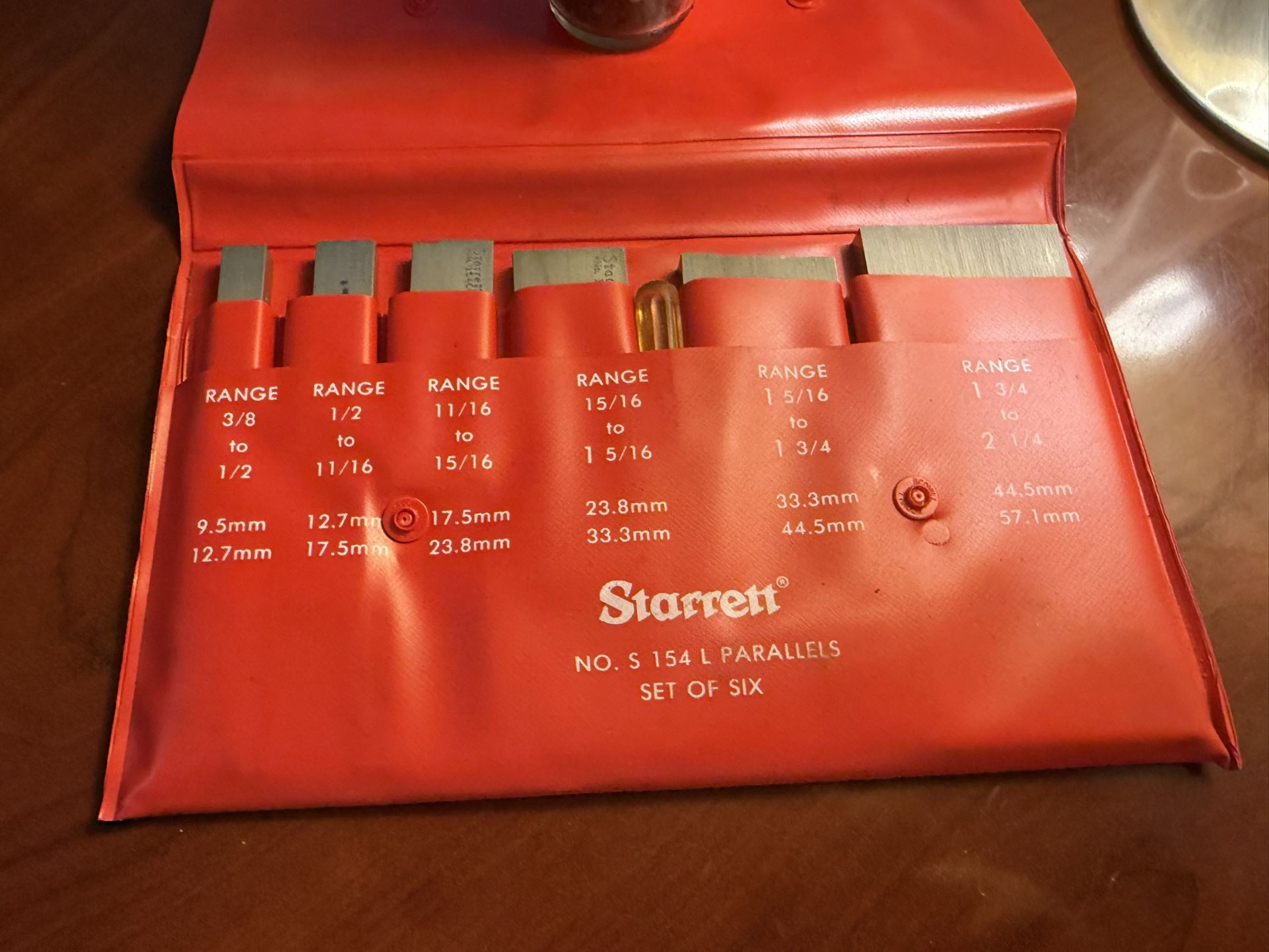 Starrett No S 154L Parallels Set Of Six Machinist Tools.