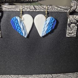 Heart Earrings With Shades Of Blue
