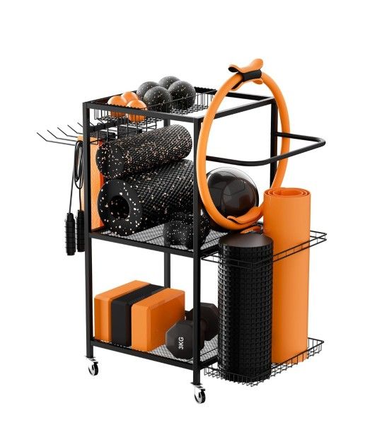 Home Gym Workout Equipment Storage system - Ideal for Exercise Equipment, Fitness Accessories, Yoga weights set, Sports Workout Equipment for Women, M