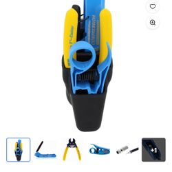 IDEAL Industries, Inc. 33-622T LinearX3 Coax Compression Hip Kit for F/BNC/RCA Connectors, Starter Tool Kit w/ 10 F Connector, Cable Stripper, Cutter