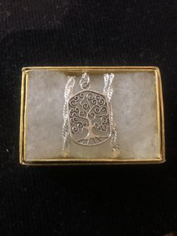 Tree of life necklace 20” silver plated